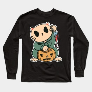 Killer Kitty - Cute Halloween T-Shirt Long Sleeve T-Shirt